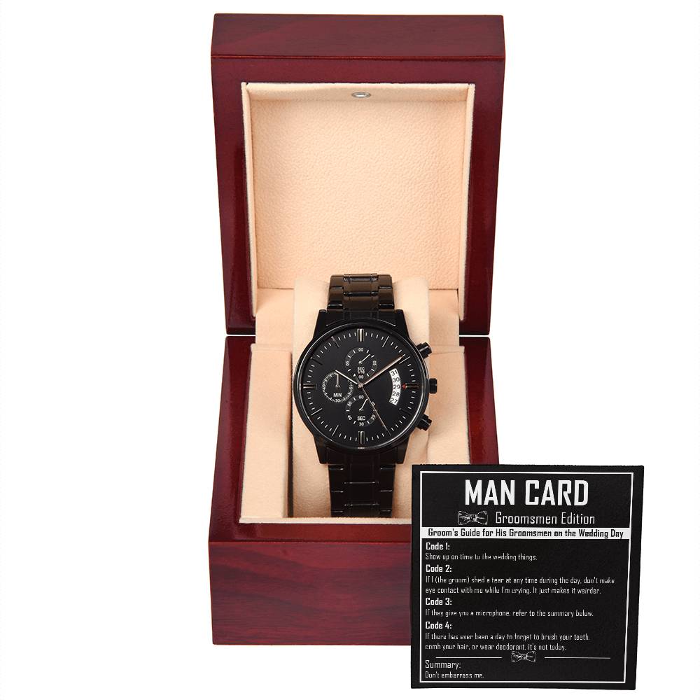 Groomsman Chronograph Watch - Man Card