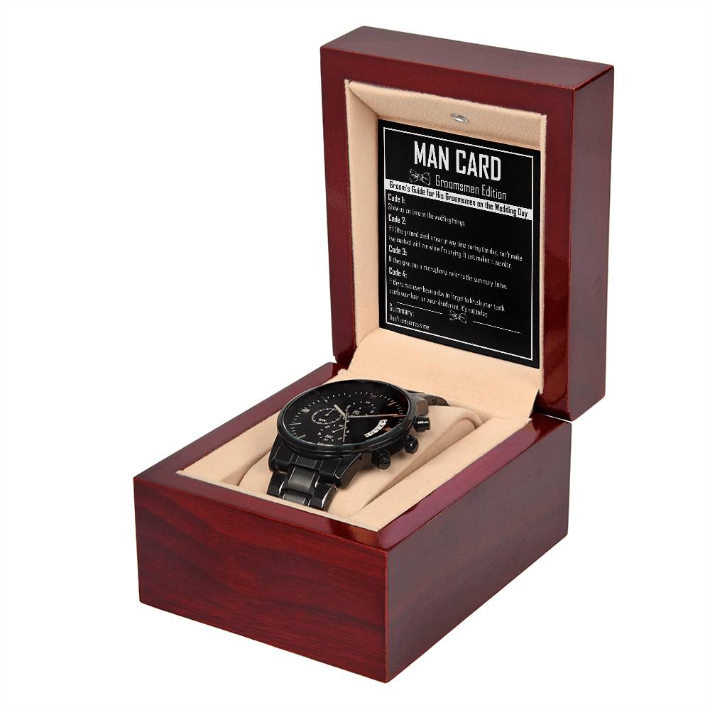 Groomsman Chronograph Watch - Man Card