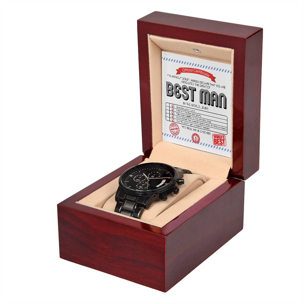 Best Man Chronograph Watch - Certificate