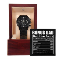 Load image into Gallery viewer, Bonus Dad Chronograph Watch - Nutrition Facts
