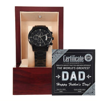 Load image into Gallery viewer, Dad Chronograph Watch - Certificate of Achievement
