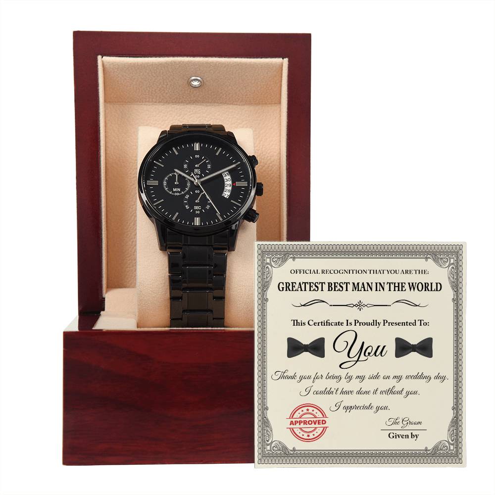 Best Man Chronograph Watch - Official Recognition