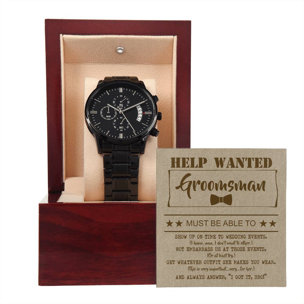 Groomsman Chronograph Watch - Help Wanted