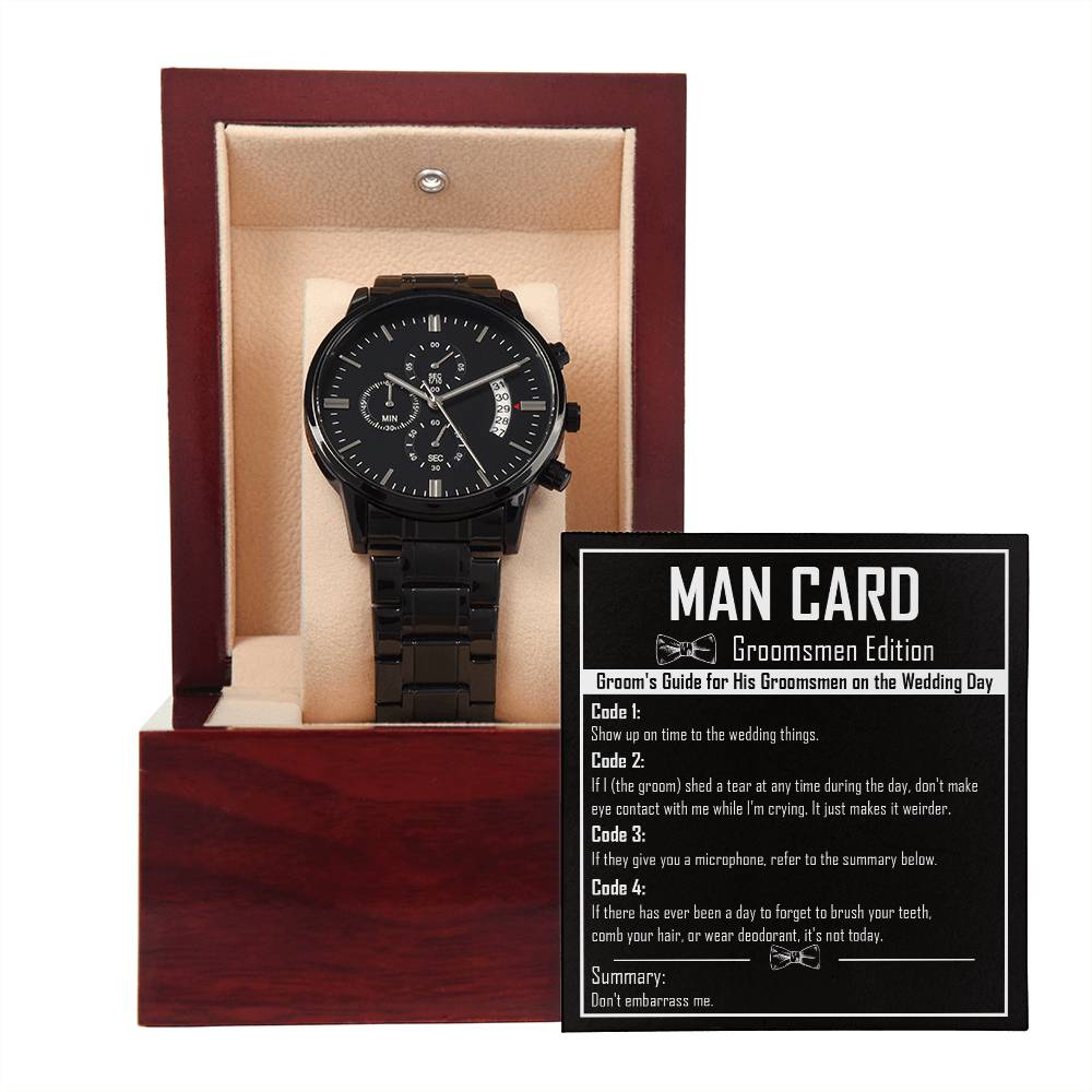 Groomsman Chronograph Watch - Man Card