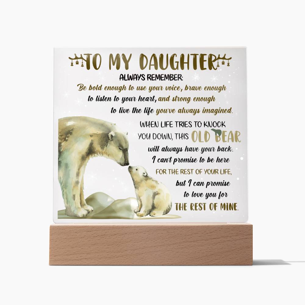 Daughter Acrylic Plaque - Old Bear