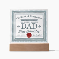 Load image into Gallery viewer, Dad Acrylic Plaque - Certificate of Achievement
