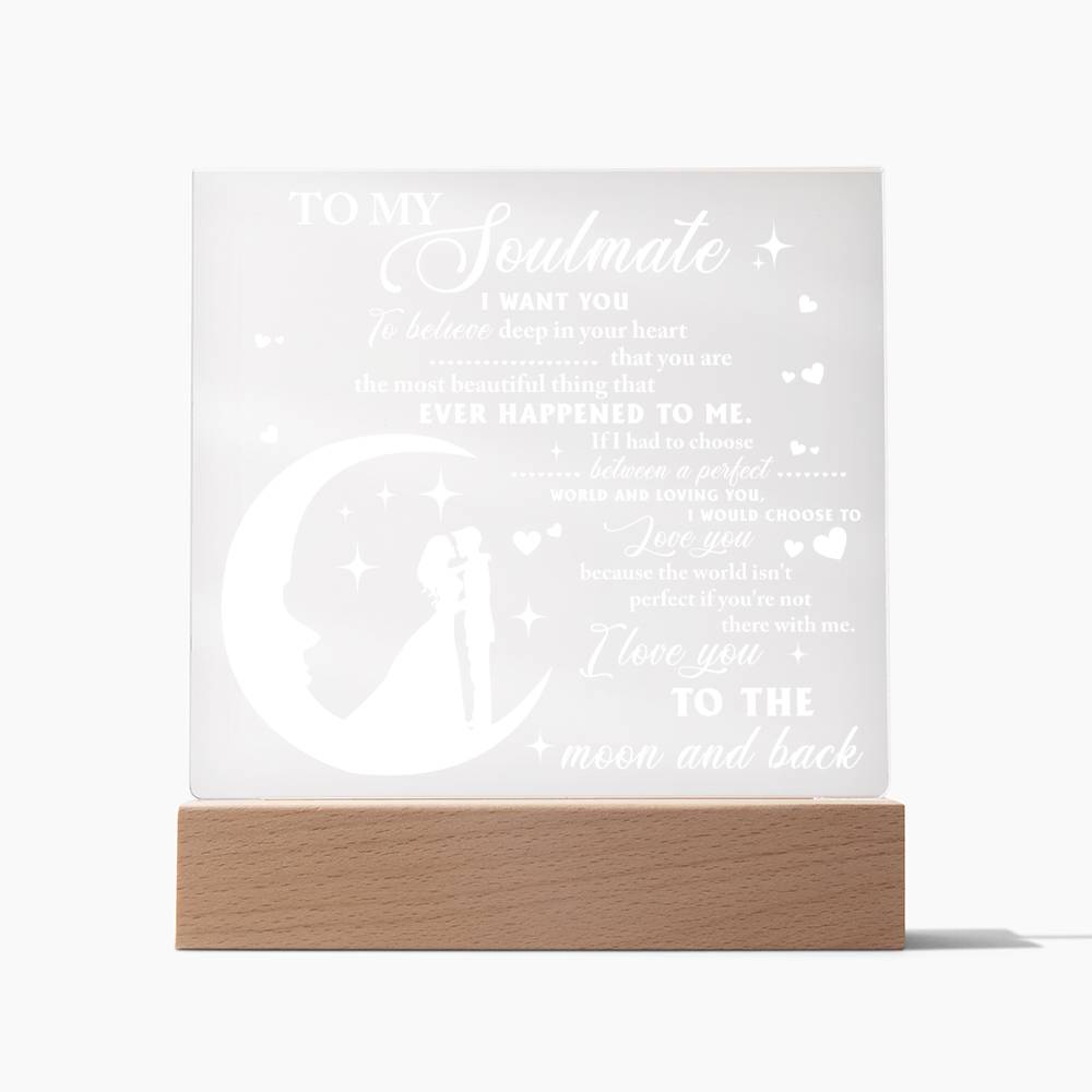 Soulmate Acrylic Plaque - Most Beautiful Thing