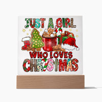 Load image into Gallery viewer, Christmas Girl - Acrylic Square Plaque
