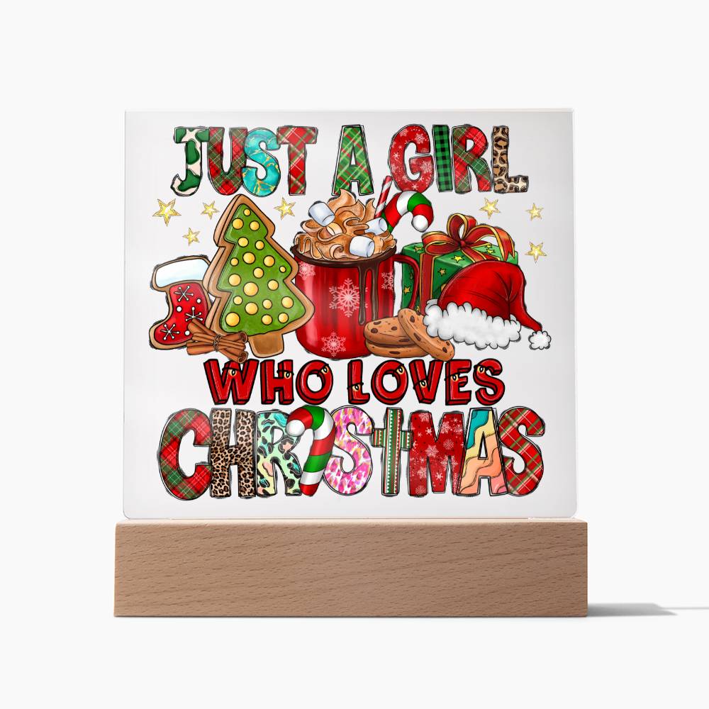 Christmas Girl - Acrylic Square Plaque