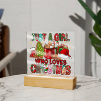 Load image into Gallery viewer, Christmas Girl - Acrylic Square Plaque
