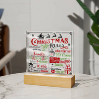 Load image into Gallery viewer, Christmas Rules - Acrylic Square Plaque

