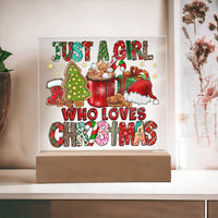Load image into Gallery viewer, Christmas Girl - Acrylic Square Plaque
