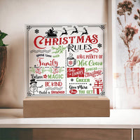Load image into Gallery viewer, Christmas Rules - Acrylic Square Plaque
