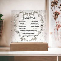 Load image into Gallery viewer, Grandma Cherished Forever - Acrylic Square Plaque

