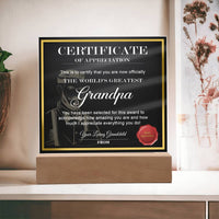 Load image into Gallery viewer, World&#39;s Greatest Grandpa - Acrylic Plaque
