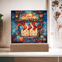 Load image into Gallery viewer, Stained Glass Christmas Decor - Acrylic Square Plaque
