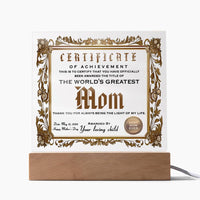 Load image into Gallery viewer, Mom Acrylic Plaque - Certificate of Achievement
