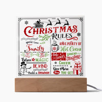 Load image into Gallery viewer, Christmas Rules - Acrylic Square Plaque

