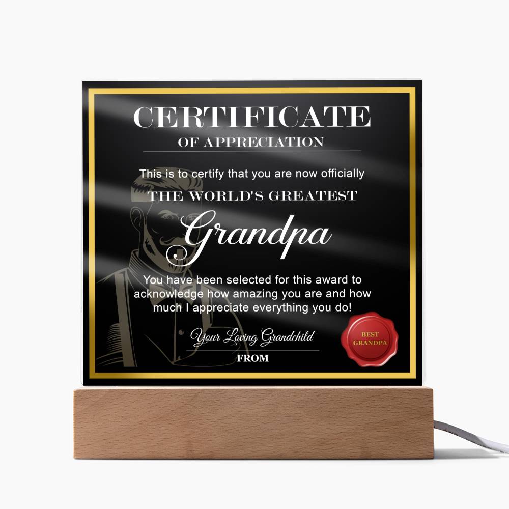 World's Greatest Grandpa - Acrylic Plaque