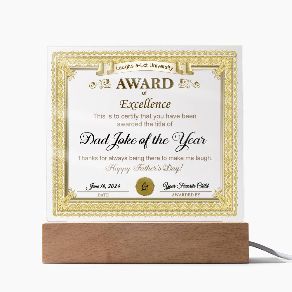Dad Acrylic Plaque - Award of Excellence