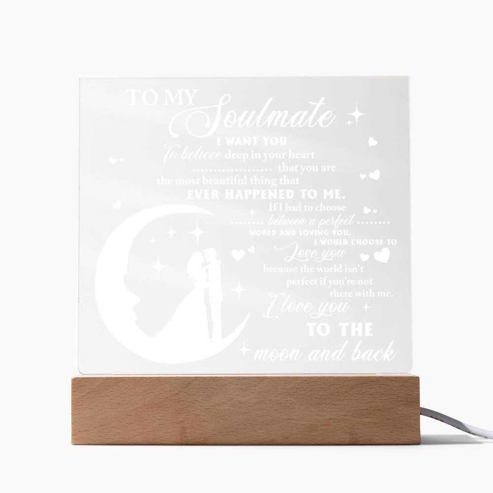 Soulmate Acrylic Plaque - Most Beautiful Thing
