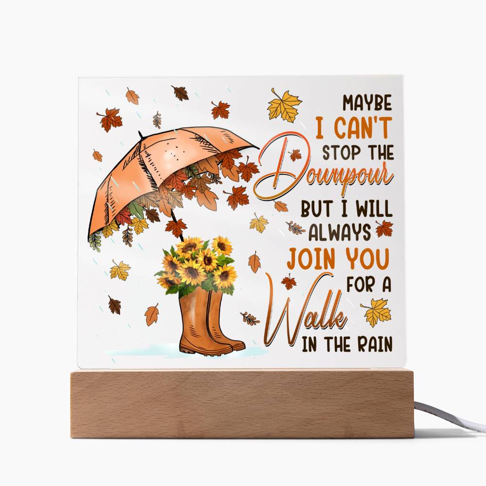 To My Friend - In The Rain - Acrylic Square Plaque