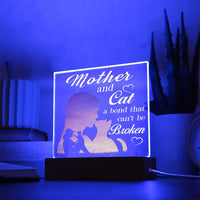 Load image into Gallery viewer, Mother and Cat - Love Forever - Acrylic Square Plaque
