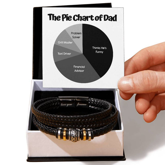 Dad Love You Forever Bracelet - Pie Chart