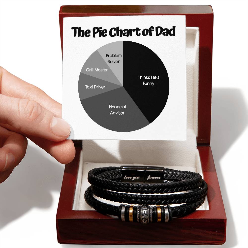 Dad Love You Forever Bracelet - Pie Chart