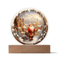 Load image into Gallery viewer, Santa Claus Comes To Town - Acrylic Circle Plaque
