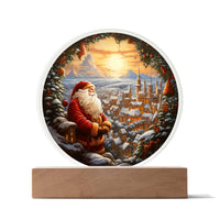 Load image into Gallery viewer, Santa and Town - Acrylic Circle Plaque
