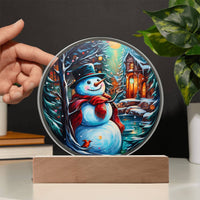 Load image into Gallery viewer, Snowman is Feeling - Acrylic Circle Plaque
