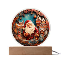 Load image into Gallery viewer, Santa In Town - Acrylic Circle Plaque
