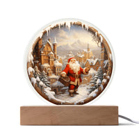 Load image into Gallery viewer, Santa Claus Comes To Town - Acrylic Circle Plaque
