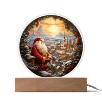 Load image into Gallery viewer, Santa and Town - Acrylic Circle Plaque
