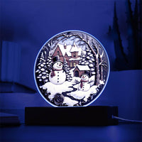 Load image into Gallery viewer, Twin Snowman - Acrylic Circle Plaque
