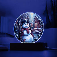 Load image into Gallery viewer, Snowman is Feeling - Acrylic Circle Plaque
