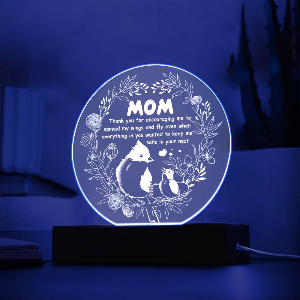Mom Acrylic Circle Plaque - Keep Me Safe