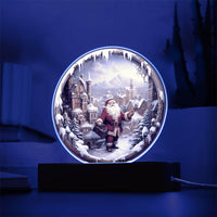 Load image into Gallery viewer, Santa Claus Comes To Town - Acrylic Circle Plaque
