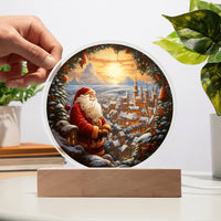 Load image into Gallery viewer, Santa and Town - Acrylic Circle Plaque
