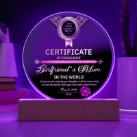 Load image into Gallery viewer, Girlfriend&#39;s Mom Acrylic Circle Plaque - Excellence
