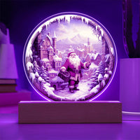 Load image into Gallery viewer, Santa Claus Comes To Town - Acrylic Circle Plaque
