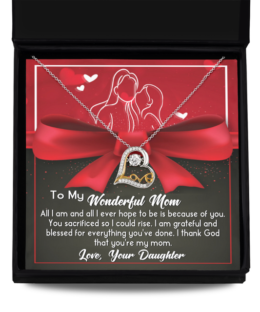 Mom Heart Necklace - Because Of You