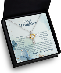 Load image into Gallery viewer, Daughter Cross Necklace - Beautiful Butterfly
