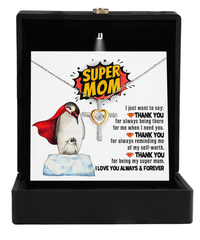Load image into Gallery viewer, Super Mom Cross Necklace - Thank You
