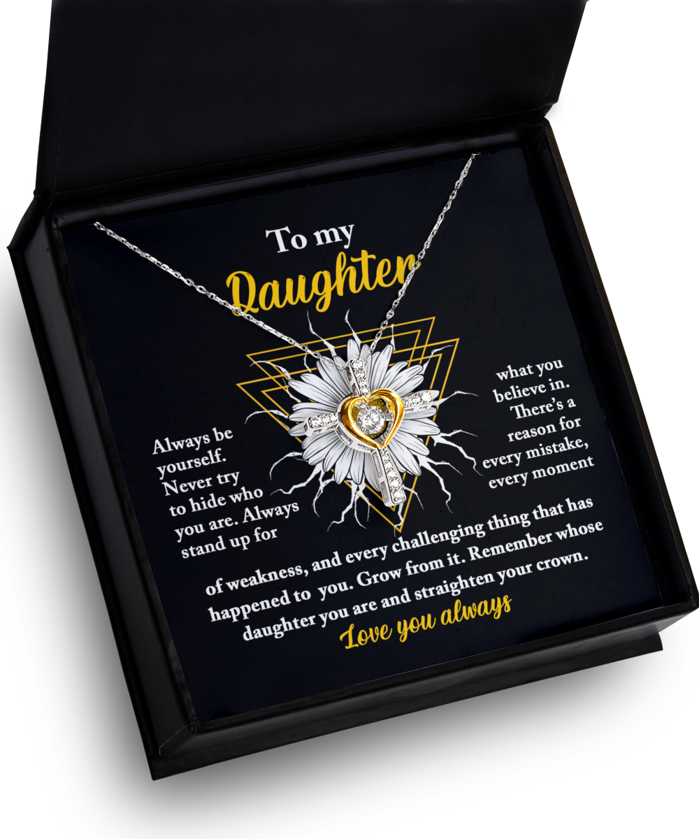 Daughter Cross Necklace - Be Yourself