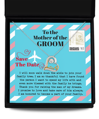 Load image into Gallery viewer, Mom of Groom Heart Necklace - Down The Aisle
