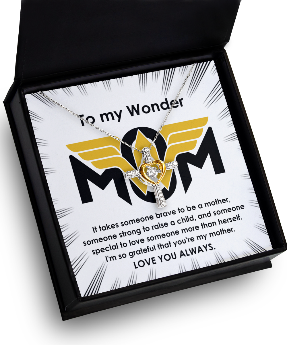 Wonder Mom Cross Necklace - More Than Herself