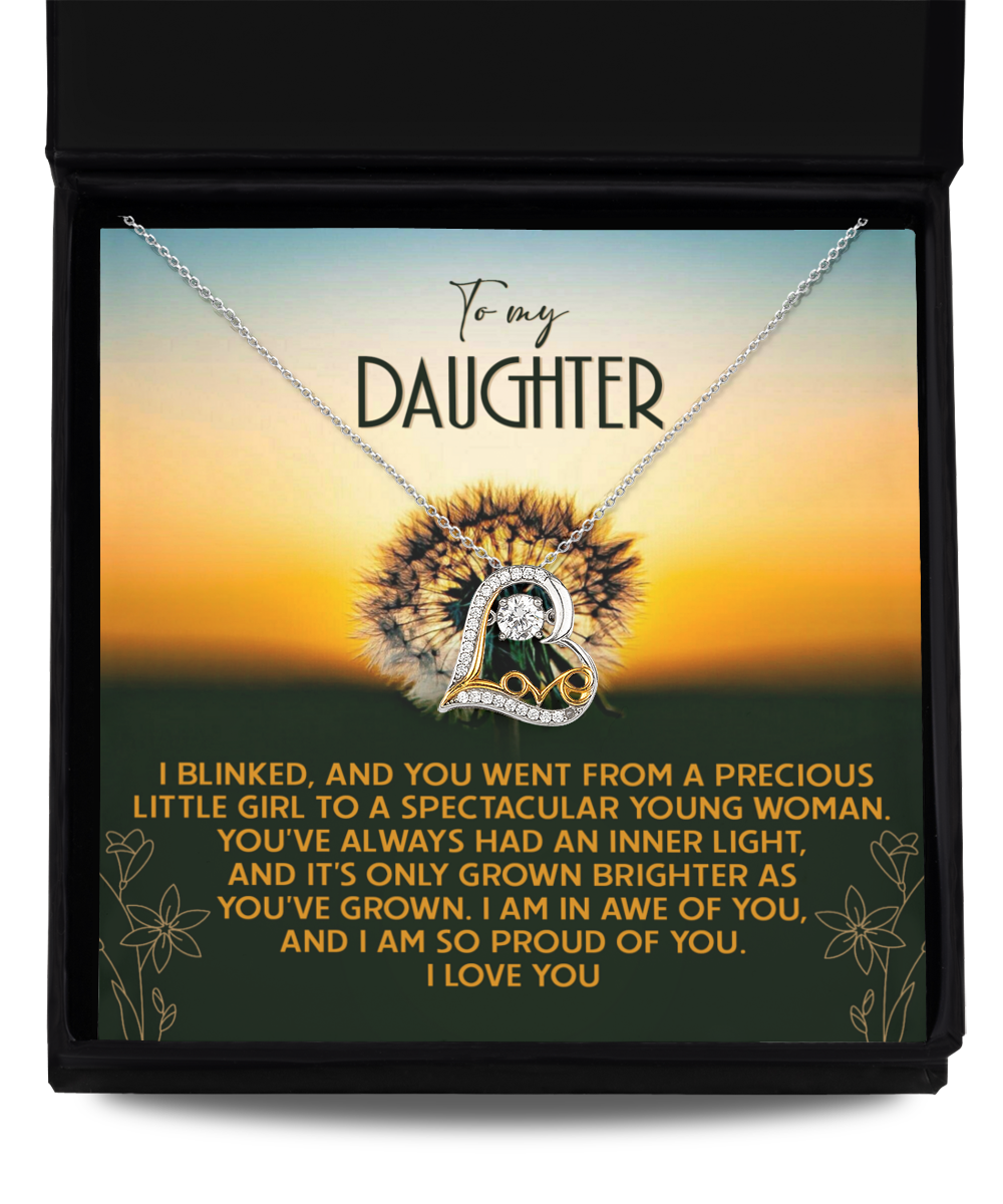 Daughter Heart Necklace - Grown Brighter