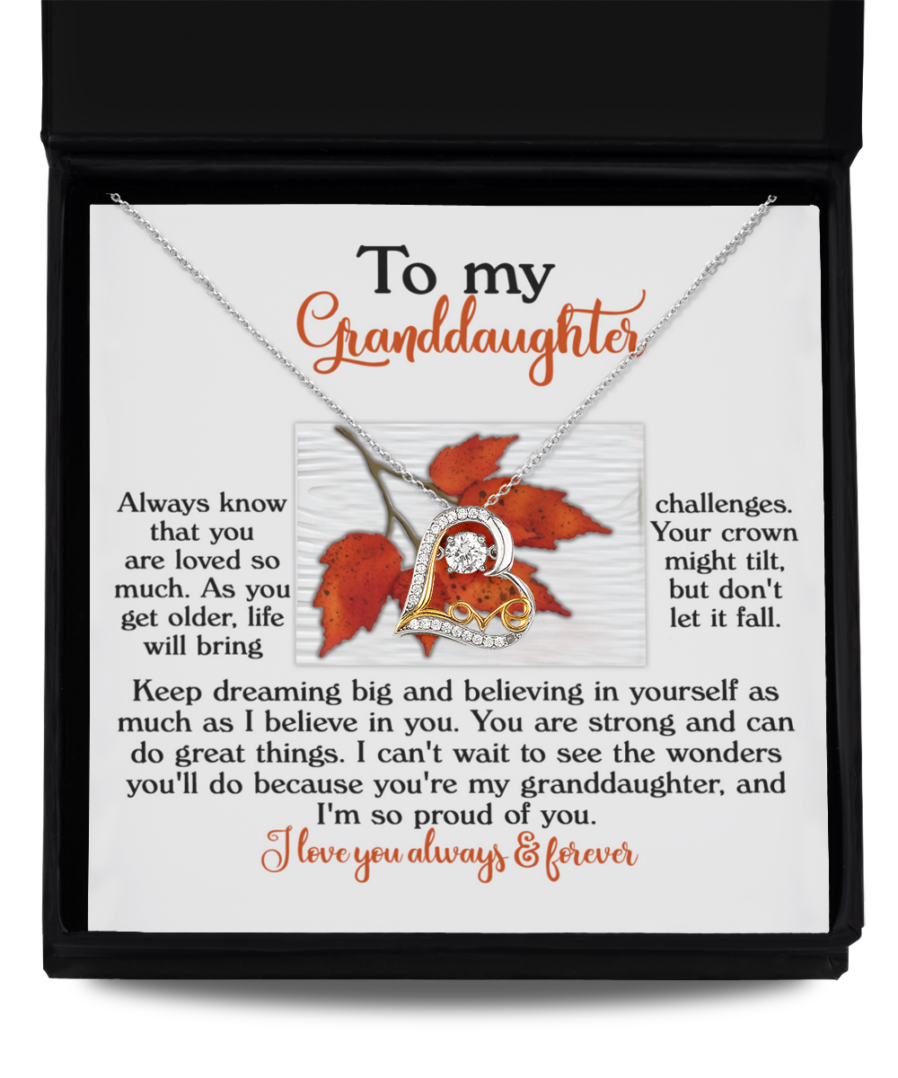 Granddaughter Heart Necklace - Do Great Things